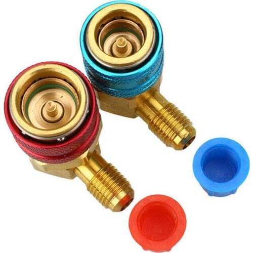 2pcs Adjustable R134A Quick Air-conditioning Couplers Adapters High Low AC Manifold Gauge Hose Conversion kit Car Accessories