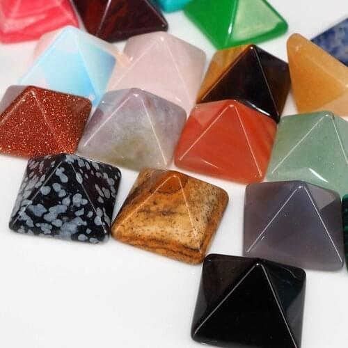 Hot New 7pcs/set Gemstone Pyramid Natural Crystal Quartz Stone Healing Crystals Point Chakra Home Office Crafts Decoration