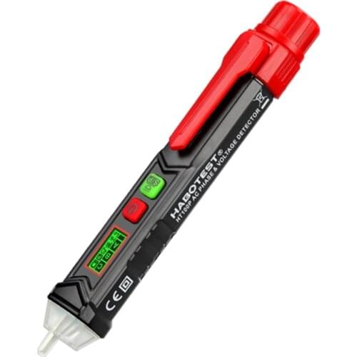HT100P Portable Voltage Detector AC 3 Phase Indicator Non-contact NCV Pen-type Electroscope LCD Digital Votlage Tester M09 21