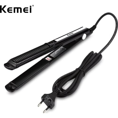 KEMEI Professional Fast Preheating Portable Curly Tourmaline Ceramic Hair Straightener Flat Iron Hair Styling Tool