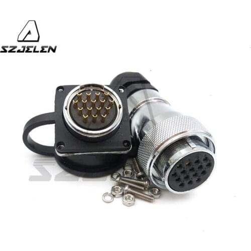 SZJELEN WS28 , 16 pin electrical power plug socket ,Mechanical power cable panel mount connector 16pin