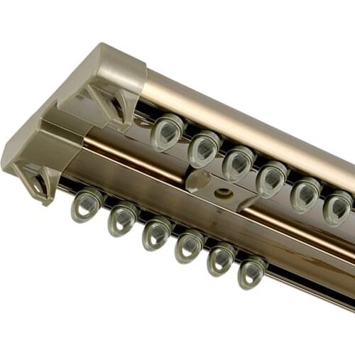 Luxurious Heavy Double Rails Design Straight Curtain Tracks Side Ceiling Installation Nano Silence Rod Accessories