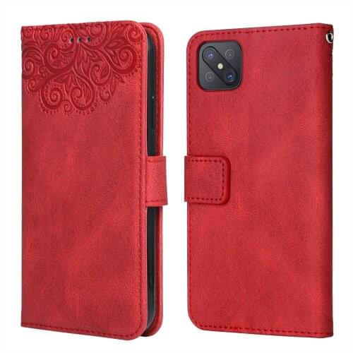 Luxury Leather Case for OPPO Reno4 Z 5G Flower Embossing CPH2065 PECM30 PECT30 Wallet Flip Phone Case for OPPO Reno4 Z 5 G Cover