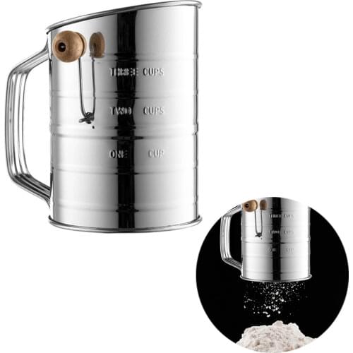 Handheld Flour shaker Stainless Steel Mesh Sieve Cup Icing Sugar Bake Tool Cake Utensils Cocoa Powder Baking Flour Sifter Tool