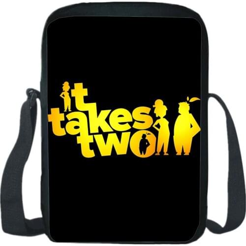 Game It Take Two Shoulder Bag Fashion Casual Messenger Bag Teen CrossBody Rucksack Boy Girl Sling Knapsack Cartoon Gift