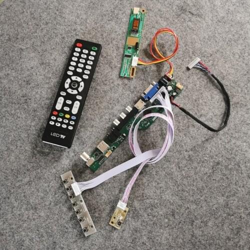 Universal LCD panel drive card Fit QD12TL01/QD12TL02/HT121WX2 screen 20-Pin LVDS VGA+AV+USB monitor DIY kit 1-CCFL 1280*800