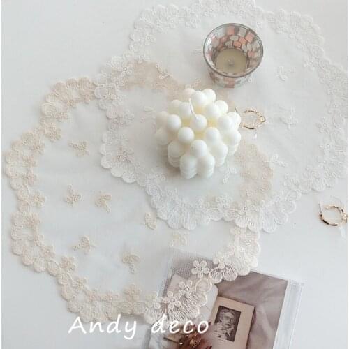 Vintage Lace Tablecloth French Lace Mat Photo Props Home Decoration Vase Mat