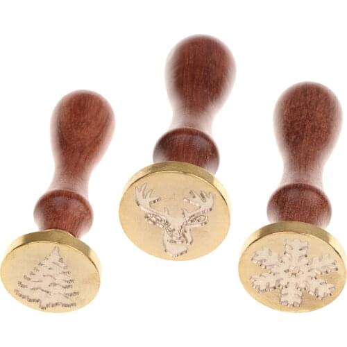 Vintage Sealing Seal Wax Stamp Christmas Deer Snowflake Tree Model for Wedding Invitations