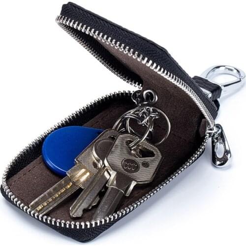 High Quality Housekeeper Key Holders Key Wallets Woman Zipper Car Key Wallet Woman Key Purse Genuine Leather Woman Key Case