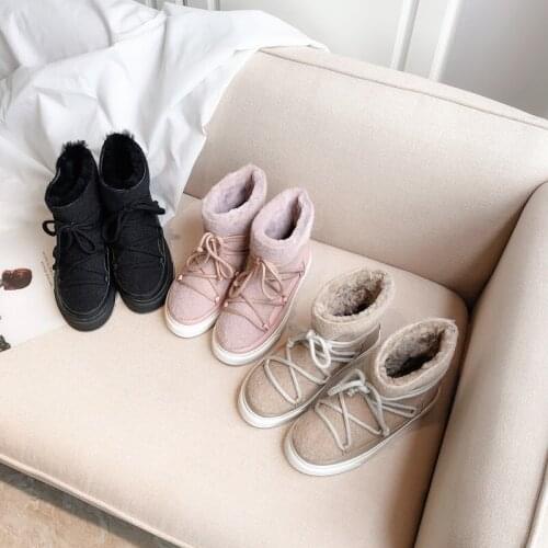 Classic winter snow boots warm faux fur ankle boots woman boots women shoes fashion female outdoor casual shoes flats platform