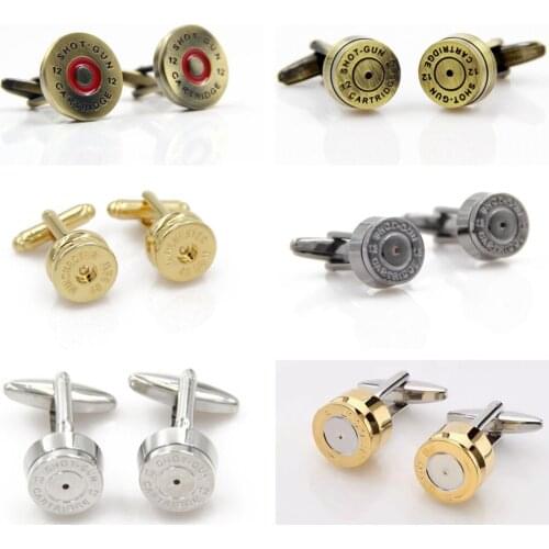 10pairs/lot Retro Bronze Warhead Cufflinks Vintage Gold/Gunblack Bullet Head Cuff Links Mens Jewelry Accessory Wholesale