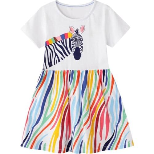 2021 New Summer Fashion Baby Girls Dress Party Costumes Kids Sweet Cartoon Costumes Girl Colorful Dresses Vestidos Clothing 2-7Y