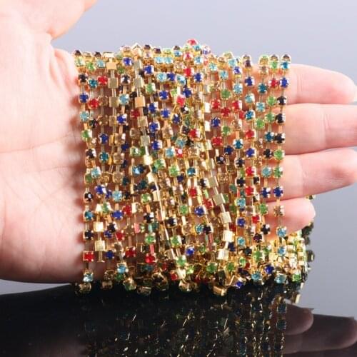 50pcs/lot SS16 4mm Crystal DIY Sew-on Jewelry Bead Claw Cup Chain Women Bride Wedding Dress Crown Clothes