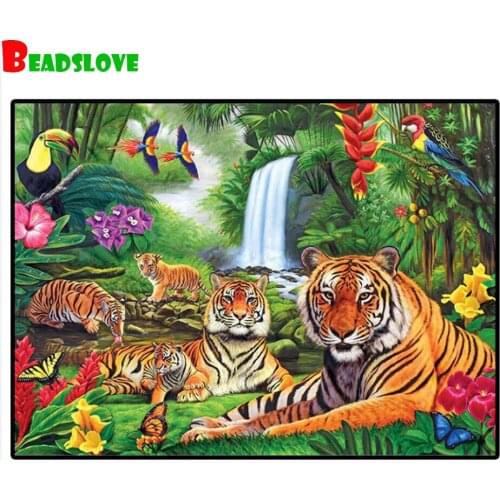 5d diy Diamond mosaic Tigers full Drill square round diamond embroidery animals Diamond Painting Cross Stitch gift