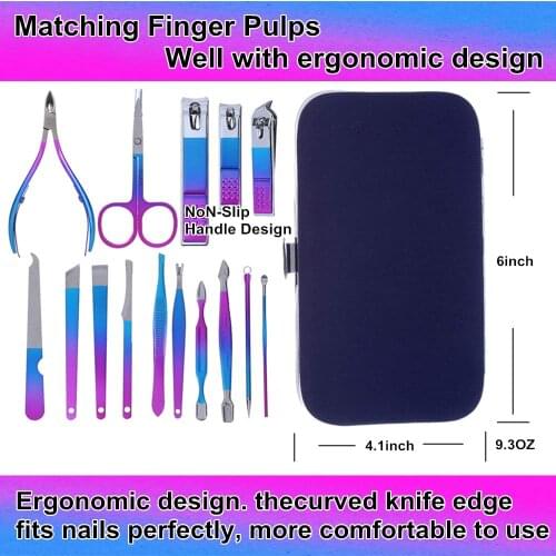 7/10/12/15pcs Nail Clipper Cutter Scissors Stainless Steel Rainbow Tweezer Clipper Dead Skin Remover Edge Cutter Scissor Plier