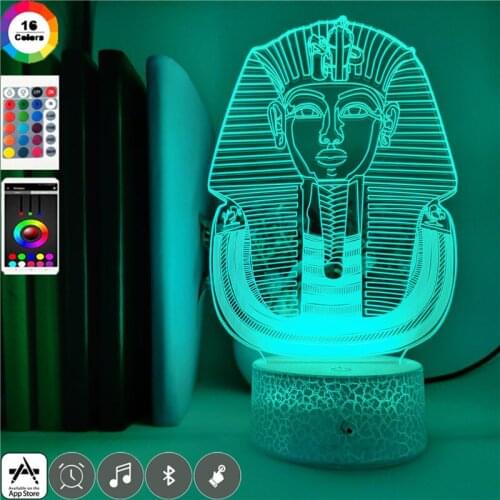 Acrylic Night Light LED Tutankhamun Room Lava Lamp Egyptian Pharaons Atmosphere Nightlight Party Gathering Decor Sincere Gift