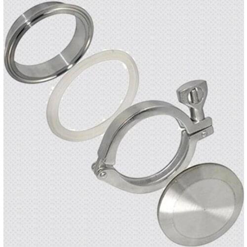 Free shipping 4'' 102MM OD Sanitary TriClamp Ferrule + End Cap + Tri Clamp + Silicon Gasket