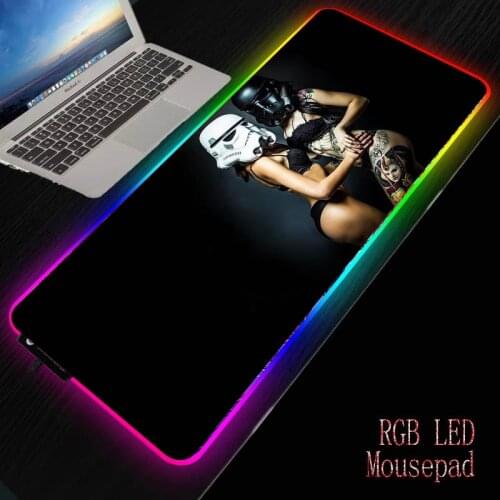 MRGBEST Tattoo Sexy Girl Large Gaming Gamer RGB Mouse Pad Computer Mat Backlit Mat Mause Carpet for Mice Desk Keyboard