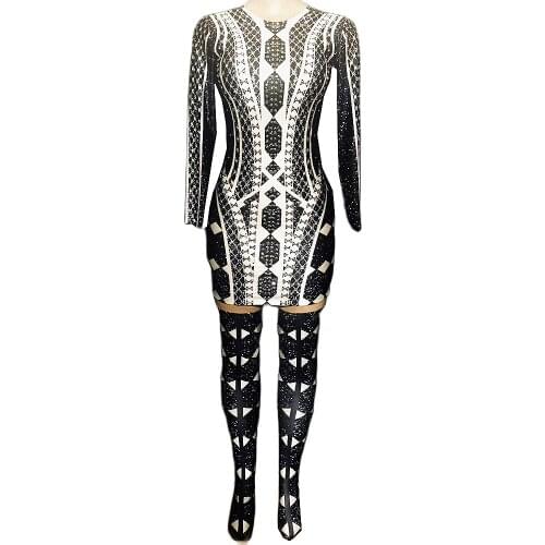 Black Bag Hip Mini Dress Nightclub Dance DS Show Stage Wear Sparkly Rhinestone Evening Prom Party Birthday Celebrate Costumes