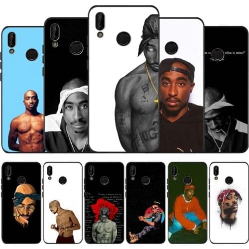 2pac tupac amaru shakur black soft Phone Case for huawei P40 P30 P20 P10 Pro lite P9 Lite nova 4E 6SE Psmart 2019 Y6 9 Prime