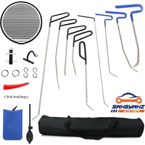 Paintless Dent Repair Tool Paintless dent Repair Rods Kit with Repair Kit and Top Bar Accessories Set Line Board for Pop a Dent