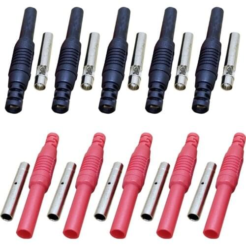 10Pcs Insulated Shrouded Safety 4MM Banana Jack Socket Solder Plug Connector