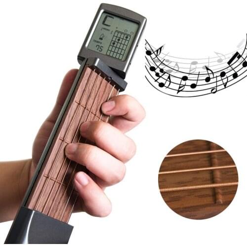Pocket Guitar Chord Trainer Portable Beginner Finger Memory Practice Tool with Rotatable Chord Chart Display