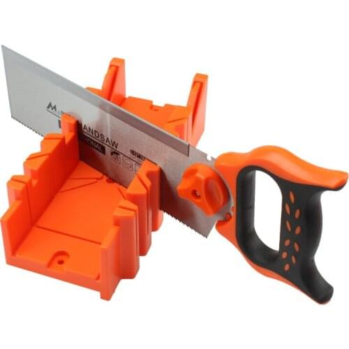 Mitre Box with 14 Inch Back Saw 45 degree Angle Cutting Combination 10 Teeth Per Inch Saw Wood Working Hand Tool