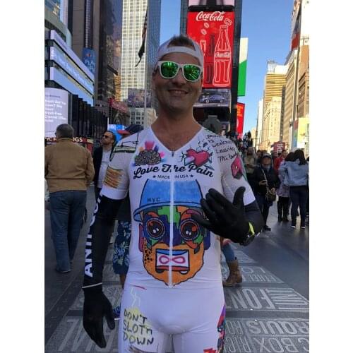 Love The Pain Triathlon Suit Mens Short Sleeve Cycling skinsuit Leotard Jumpsuit Maillot Bike Ropa Ciclismo Opa Ciclis