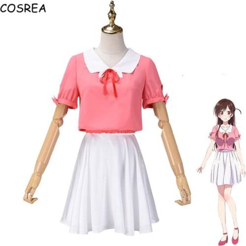 Anime Rent A Girlfriend Ichinose Chizuru Cosplay Costumes Mizuhara Chizuru Uniform Wig Full Suits Synthetic Hair For Women Girls