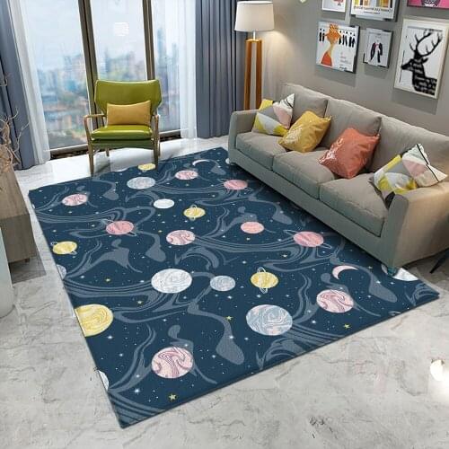 Alien Planet Baby Hand Print Carpet Baby Play Mat Fashion Children Carpet Dropshipping Non-Slip Children Safety Flannel Carpet