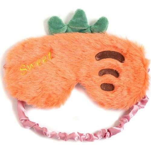 Fruit Strawberry Pineapple Carrot Cactus Strawberry Plush Cute Eye Mask Sleeping Mask Eyepatch Eye Cover Eyeshade For Rest