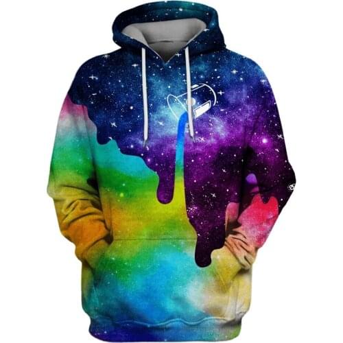 2019 fashion mens hoodie Unicorn Rainbow Galaxy background printed 3d jerseys/hoodies unisex street clothing