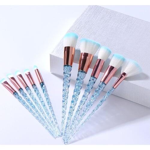 10Pcs Diamond Makeup Brushes Set Powder Foundation Blush Blending Eye shadow Lip Cosmetic Beauty Make Up Brush Pincel Maquiagem