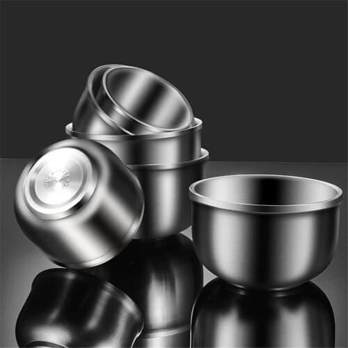 Stainless Steel Bowl Double Anti-scalding Food Container Soup Bowl Tableware Kit