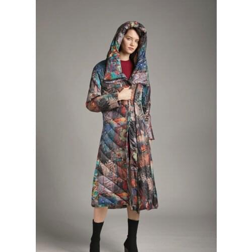 2019 New Foreign Trade Hot Down Jacket Female Long Section Slim 90 White Duck Down jacket long version down jacket female