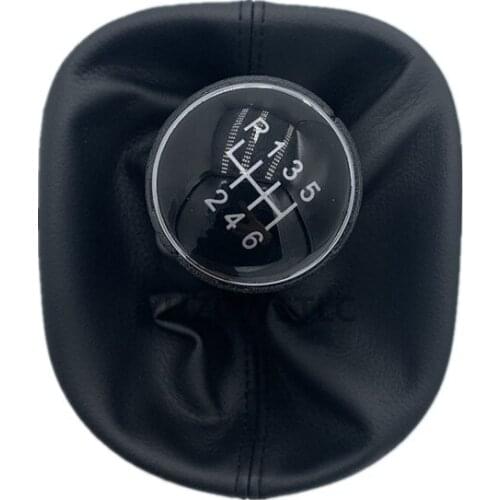 New 6 Speed Gear Shift Knob Lever Stick PEN Gaiter Boot Cover Black For Volkswagen VW Caddy 2 II MK2 Touran 2004-2009