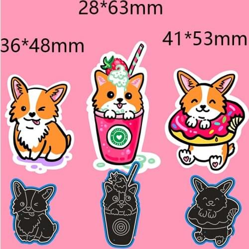 Naughty cup swim ring puppy set new Metal Cutting dies Stencils for DIY Scrapbooking Paper Cards Craft Making Craft Decoration