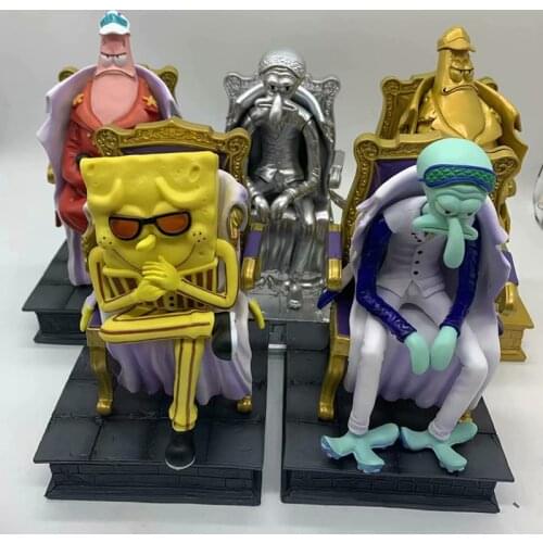 One Piece Sponge Navy Generals Squidward Tentacles Patrick Star Action Figure PVC Collectible Model Toys
