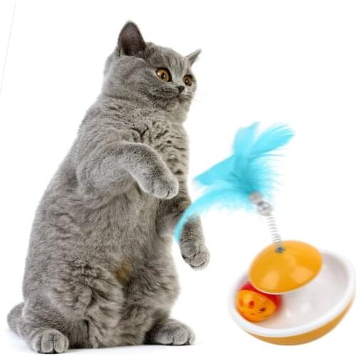 Rolling Scratching Ball Cat Entertainment Toys Interactive Feather Ball Toy Cat Toys Tumbler Pet Products