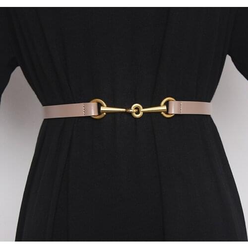 Womens runway fashion genuine leather Cummerbunds female Dress Corsets Waistband Belts decoration narrow belt TB1452