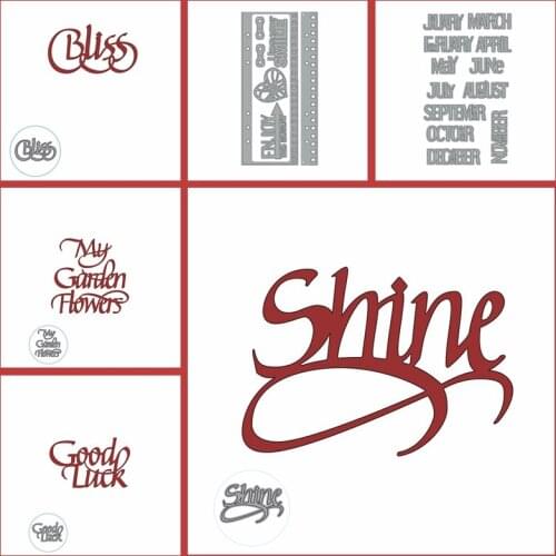 Word Art Shine Good Lucky 12 Months Heart Nesting Ruler Die Cutting DIY Scrapbooking Decor Album Making Template 2020