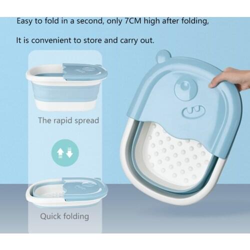 Portable Bathtubs Foldable Plastic Foot Soaking Bucket Foaming Massage Bucket Household Sauna Bathtub Pedicure Bath