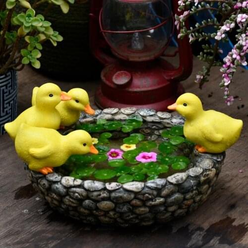 Statue Gardern Outdoor Decoration Accessories Home Decor Flower Pot Duck Figurine Sculpture статуэтки для интерьера декор дома