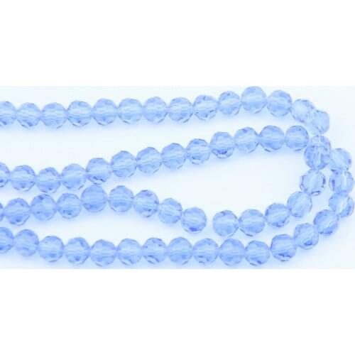 Ball Faceted Glass Crystal Spacer 4-12mm Lt Sapphire Lighting Parts For Jewelry Making Craft DIY 32 Faceted Ball