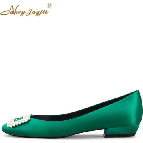 Vertigo Diadem Ballerinas Genuine Leather Shoes Square Heel Toe Ethnic Full Grain Leather Autumn Crystal Decoration Buckle