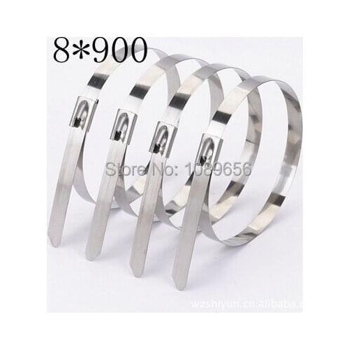 100PCS 8*900 mm stainless steel CABLE TIES LOCK TIE WRAP Corrosion Resistance
