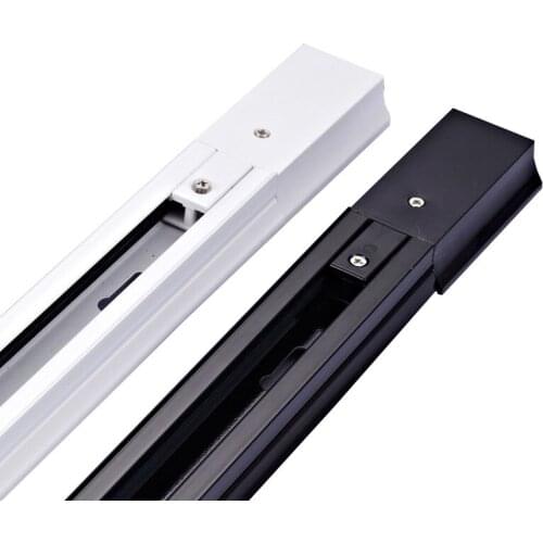 2pcs/lots 0.5m black white 2 wire track rail straight for 2 wire track light LED spotlight rails +Free cross connector