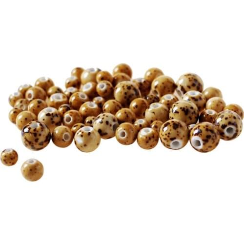 50pcs/lot 8-14mm Smooth Beads Handmade Jewelry Round Ceramic Speckle Beads for Handmade/Diy Jewelry Making