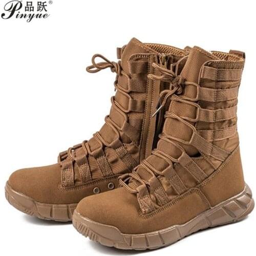 Mens Military Boots Autumn Winter Outdoor Tactical Combat Boots Fashion Male Army Work Shoes Non-slip Casual Desert Boots